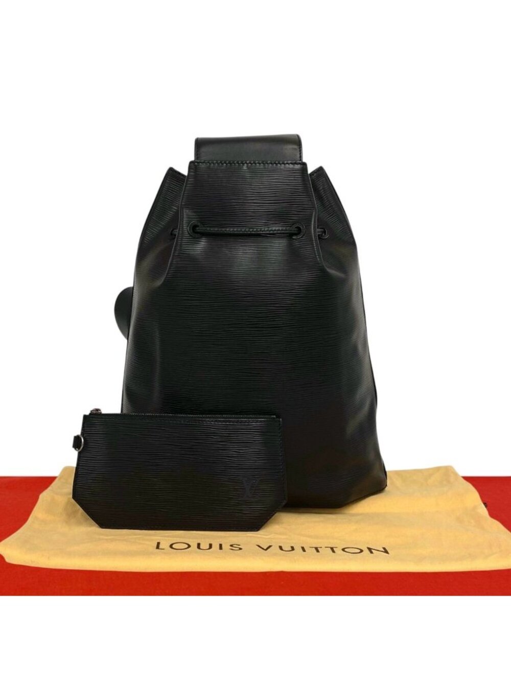 Louis Vuitton Vintage Sac a Dos Epi Leather Shoulder Bag Black Noir